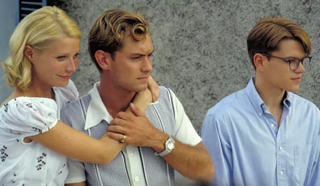 Il talento di Mr. Ripley, il film di Minghella Jude Law, Gwyneth Paltrow e Matt damon in una scena del film