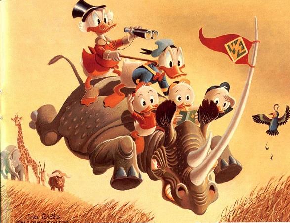 Un quadro di Carl Barks Un quadro a olio di Carl Barks