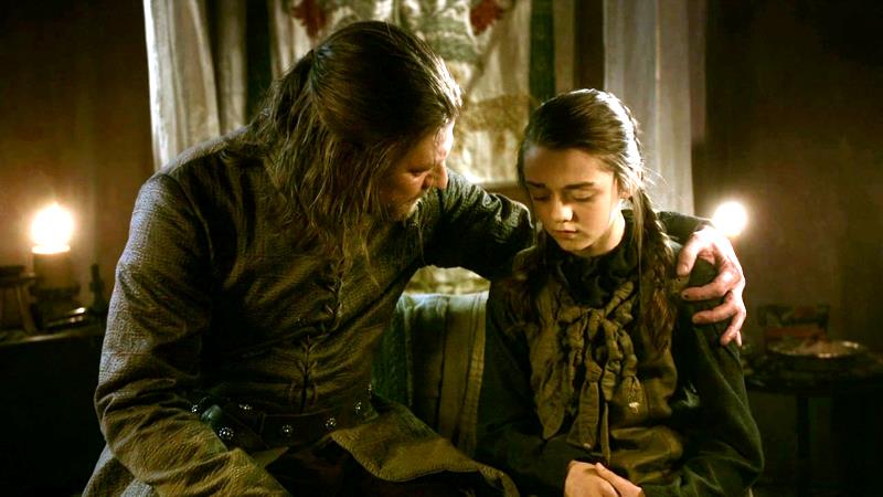Sean Bean sicuro: Arya sopravvivrà in Game of Thrones 8 Sean Bean e Maisie Williams nella prima stagione di Game of Thrones