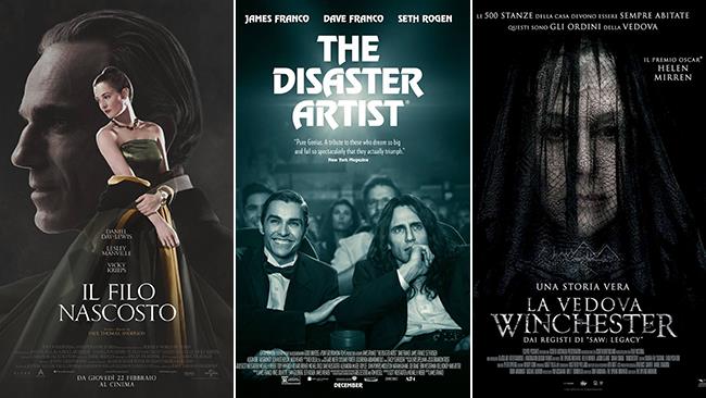 Weekend al cinema: i film in uscita il 24 e 25 febbraio 2018 I poster dei film Il filo nascosto, The Disaster Artist e La vedova Winchester