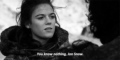 Non sai niente Ygritte dice a Jon di non sapere niente