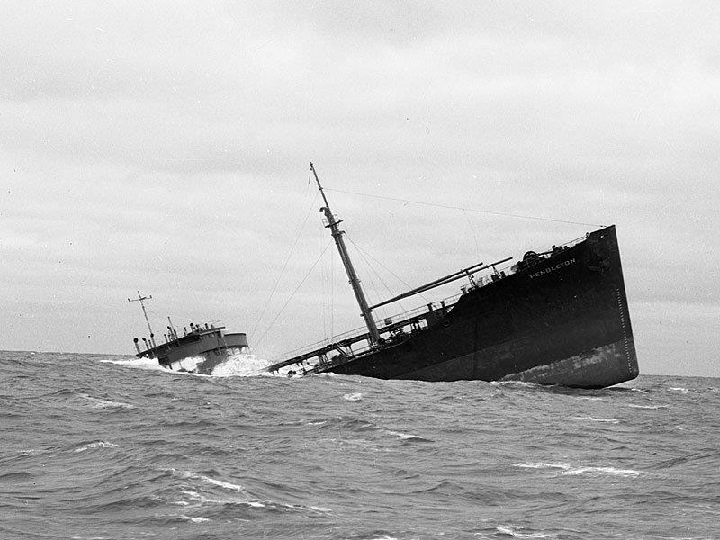 La petroliera SS Pendleton Il relitto della petroliera SS Pendleton