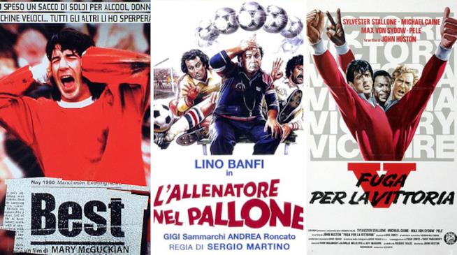 10 film da vedere in occasione di Euro 2016 Le locandine di Best, L'Allenatore nel Pallone e Fuga per la Vittoria