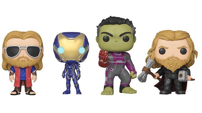 I nuovi Funko Pop! di Avengers: Endgame I Funko Pop! di Thor in versione "Lebowski" e in versione da combattimento insieme a Hulk che indossa il Guanto dell'Infinito e a Pepper con la tuta da Rescue