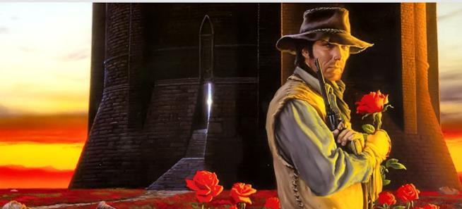 Dall'account Twitter di King la conferma sui protagonisti del film di The Dark Tower Roland in un'illustrazione di The Dark Tower