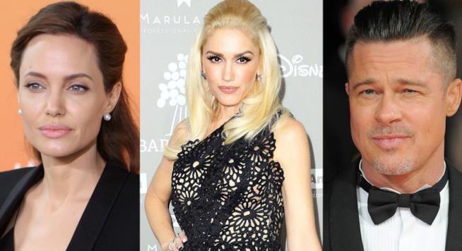 Gwen Stefani poteva essere al posto di Angelina Jolie al fianco di Brad Pitt Primo piano di Gwen Stefani, Angelina Jolie e Brad Pitt