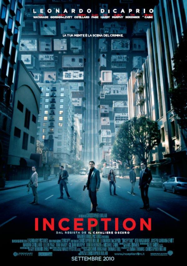 La locandina di Inception, film del 2010 Inception, la locandina italiana