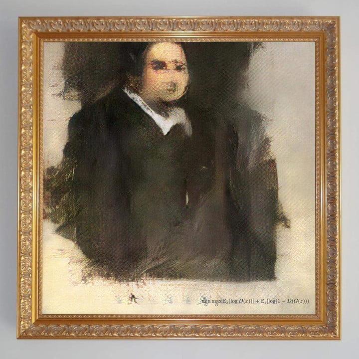 Il ritratto disegnato dall'intelligenza artificiale Quadro incorniciato del ritratto di una persona non ben definita