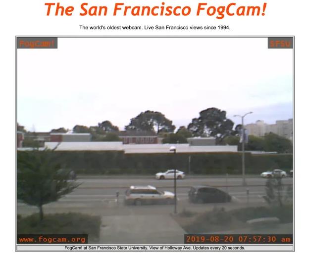 La FogCam di San Francisco, una delle webcam più vecchie di sempre, spenta dopo 25 anni Immagine di una ripresa della FogCam di San Francisco