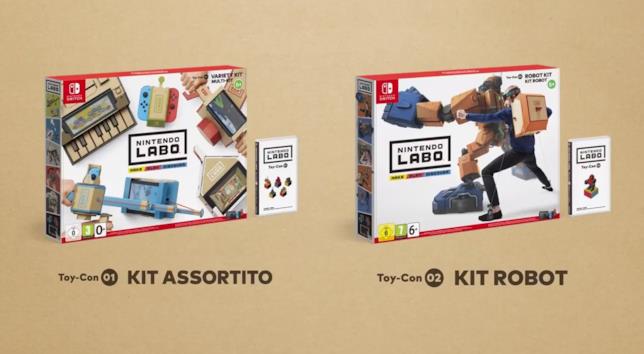 I due Kit ufficiali di Nintendo Labo KIt Assortito e Kit Robot debutteranno ad aprile con Nintendo Labo