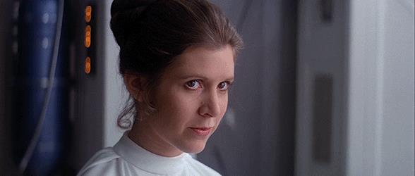 Carrie Fisher è la Principessa Leia Carrie Fisher in una scena di Star Wars