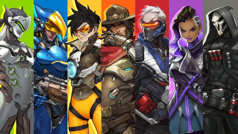 Overwatch su Nintendo Switch non avrà la cartuccia, ma solo il download Alcuni protagonisti di Overwatch in un concept art