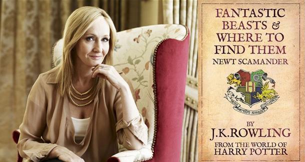 J.K. Rowling e il suo libro J.K. Rowling assieme alla copertina inglese del libro