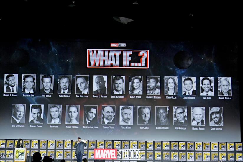 What If...?, gli zombie Marvel e le possibili realtà alternative suggerite dal logo Il logo e gli attori della serie TV What If...? presentato al San Diego Comic-Con 2019