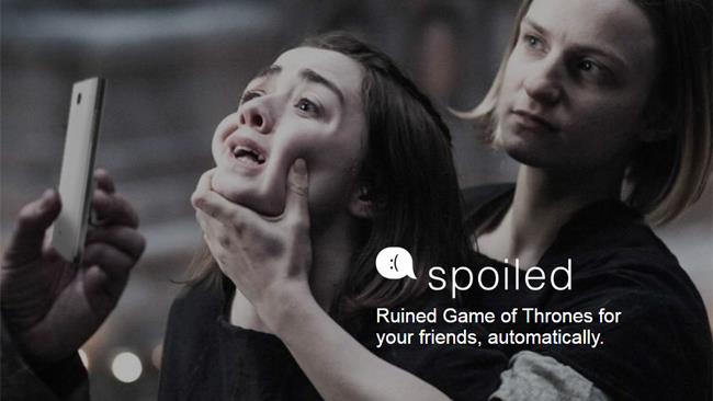 Spoiled.io è un servizio che spedisce spoiler di Game of Thrones (e non solo) ai nemici L'immagine pubblicitaria del servizio Spoiled.io