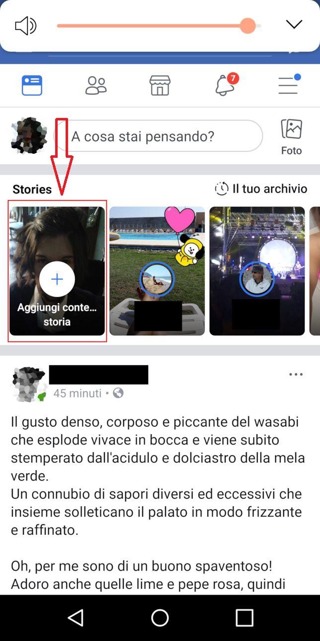 Come pubblicare Storie su Facebook Home di Facebook