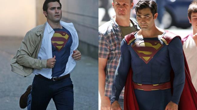 Tyler Hoechlin: foto dal set di Supergirl nei panni di Superman e Clark Kent Tyler Hoechlin, Superman e Clark Kent