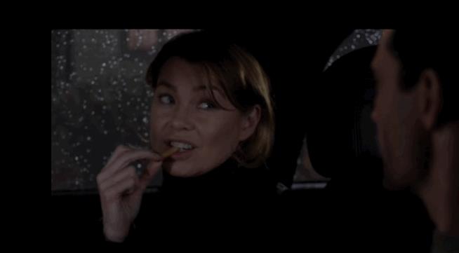 Meredith e le patatine Meredith al primo appuntamento con Thorpe