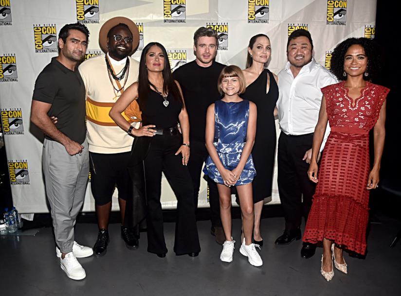 Il cast di Eternals al Comic-Con di San Diego 2019 Una foto del cast di Eternals al Comic-Con di San Diego 2019