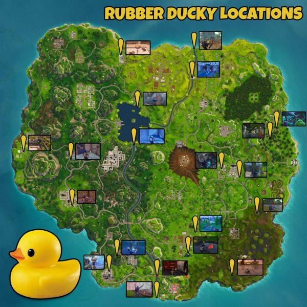 Dove trovare le 10 papere di gomma in Fortnite La mappa delle 10 paperelle di gomma di Fortnite