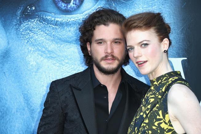Kit Harington e Rose Leslie, patto anti-spoiler per Game of Thrones Kit Harington e Rose Leslie alla presentazione di Got 7