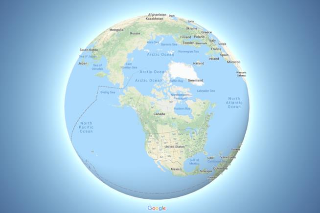 La Terra vista su Google Maps Visione globale della Terra su Google Maps