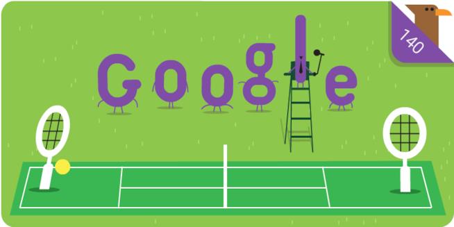 Il Doodle del 3 luglio celebra Wimbledon Il Doodle dei 140 anni di Wimbledon