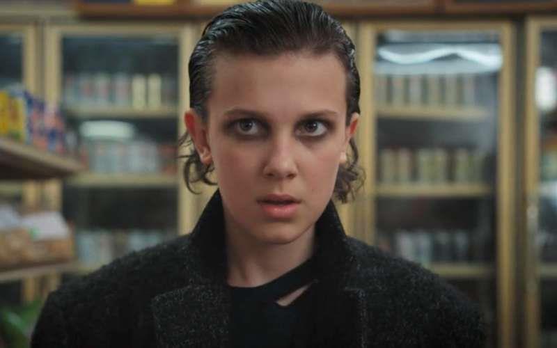 Millie Bobby Brown nel ruolo di Undici in Stranger Things Primo piano di Millie Bobby Brown nel ruolo di Undici
