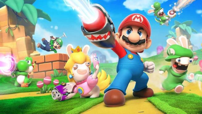 Mario + Rabbids: Kingdom Battle, nuovi trailer e dettagli per il coloratissimo mash-up Mario e i Rabbids posano sulla copertina del loro videogame