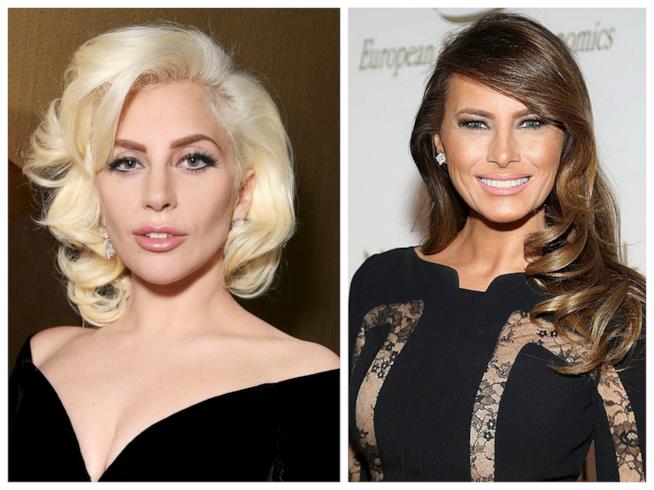 Lady Gaga attacca Melania Trump su Twitter Primo piano di Lady Gaga e Melania Trump