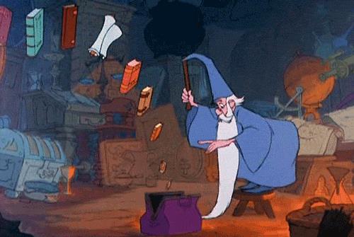 GIF di Mago Merlino GIF di Mago Merlino tratta dal film d'animazione Disney La Spada nella Roccia