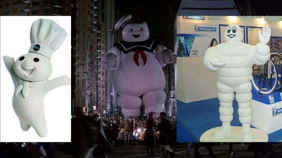 Le origini dello Stay Puft Lo Stay Puft a confronto con l'omino Michelin e Pillsbury Doughboy