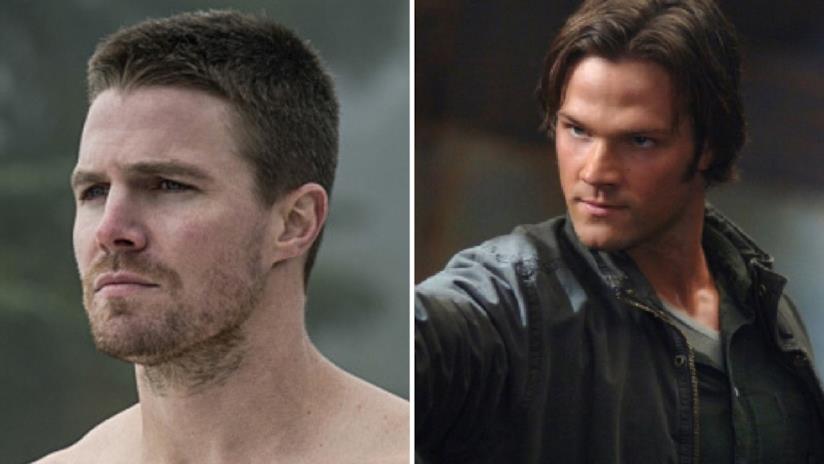 Stephen Amell di Arrow e Jared Padalecki di Supernatural brindano alla loro disoccupazione Stephen Amell di Arrow e Jared Padalecki di Supernatural
