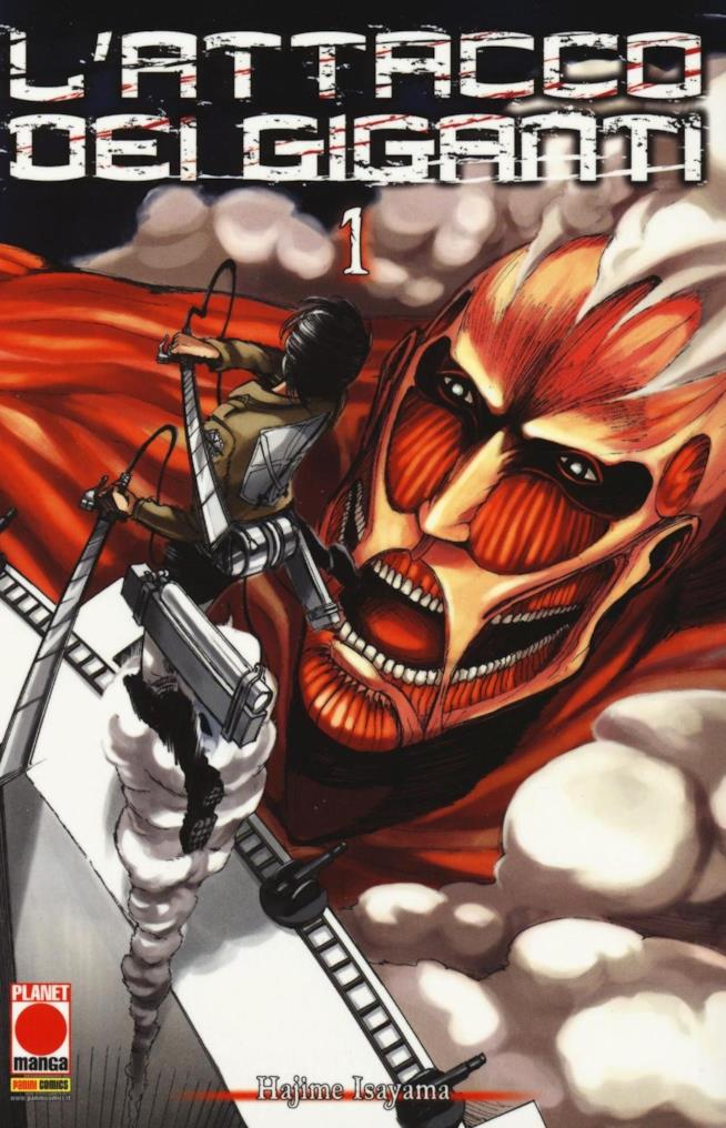 L'Attacco dei Giganti, la copertina del primo volume Il manga L'Attacco dei Giganti