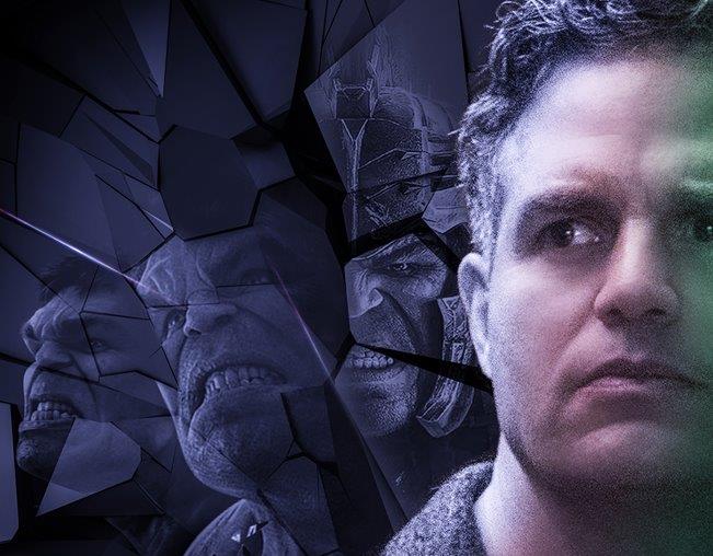 Bruce Banner alias Hulk nel suo character poster per Avengers: Endgame Poster di Avengers: Endgame dedicato a Hulk