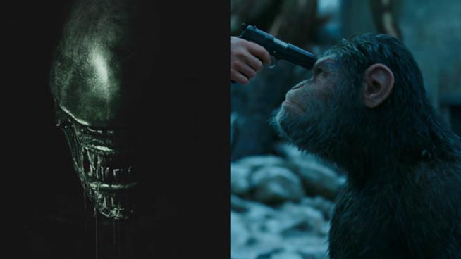 Da Alien: Covenant a War - Il Pianeta delle Scimmie, ecco i titolo FOX più attesi del 2017 Lo xenomorfo del nuovo Alien e la scimmia Cesare