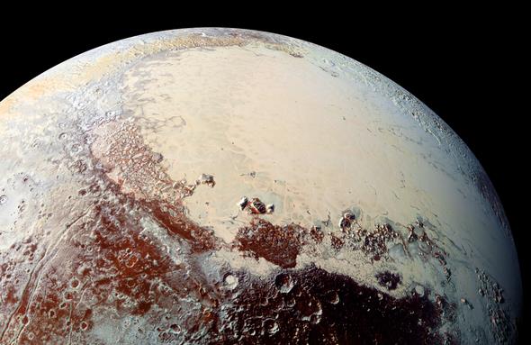 Sputnik Planitia Una foto ravvicinata di Sputnik Planitia, bacino a forma di cuore situato su Plutone