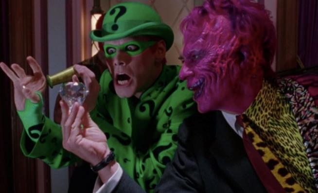 Frizioni tra Jim Carrey e Tommy Lee Jones in Batman Forever Una scena di Batman Forever