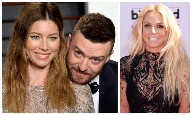 Jessica Biel è gelosa di Justin Timberlake e Britney Spears Primo piano di Justin Timberlake, Jessica Biel e Britney Spears