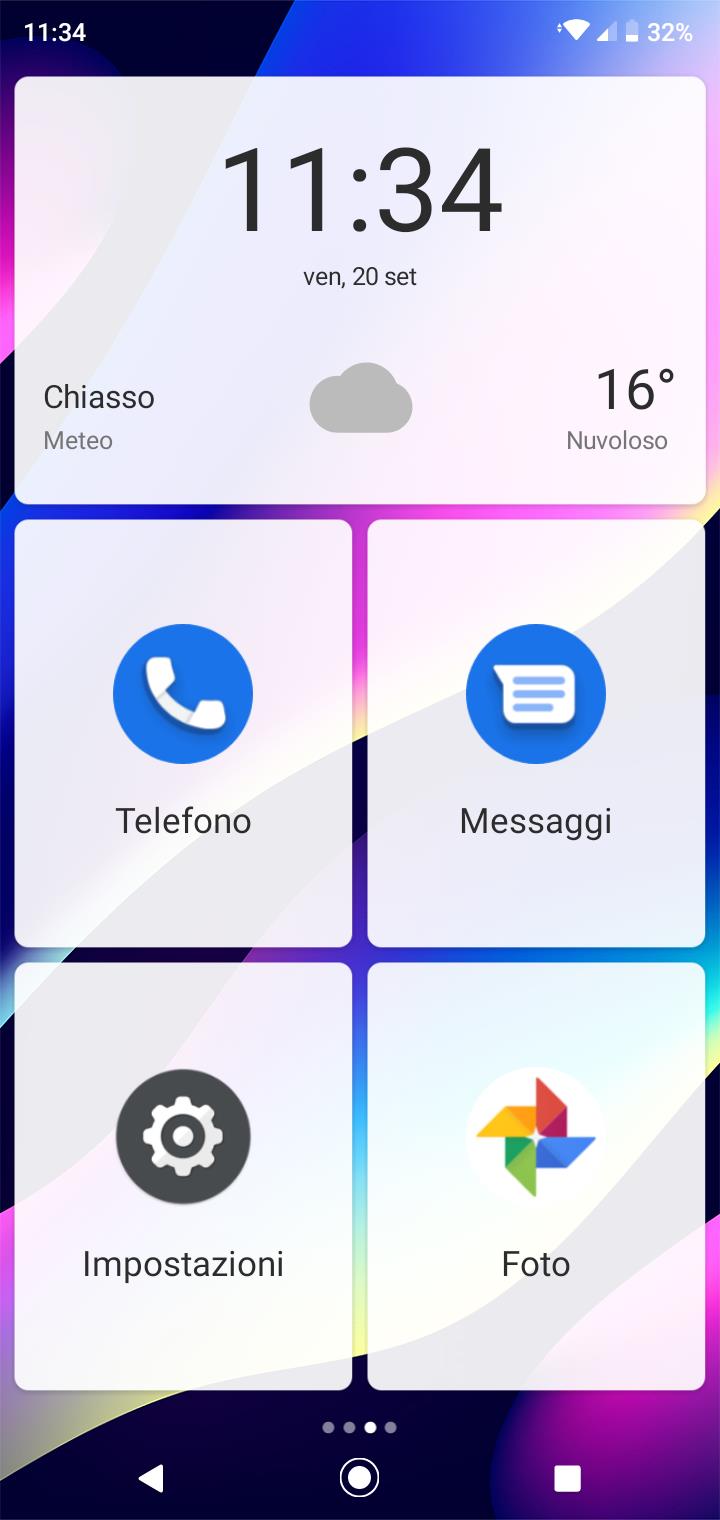 La simple mode di Wiko View3 Schermata Simple Mode di View3