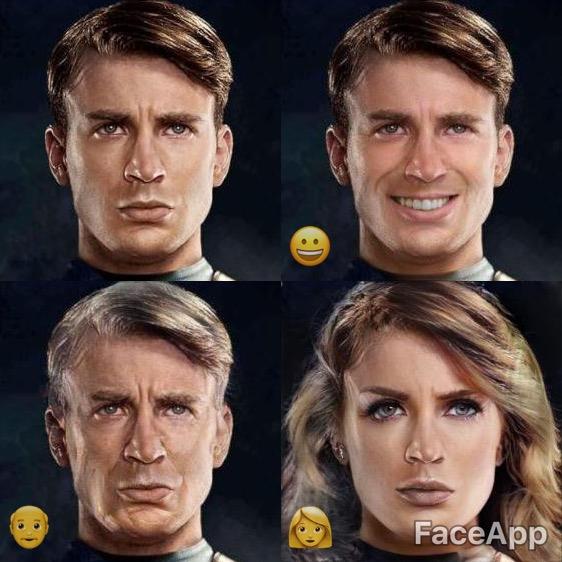 FaceApp con Chris Evans Le quattro trasformazioni facciali di Tom Hiddleston con Chris Evans