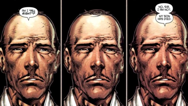 Pennyworth: una nuova serie TV prequel di Gotham Tre vignette consecutive nella quali Alfred parla a un Bruce Wayne fuori campo