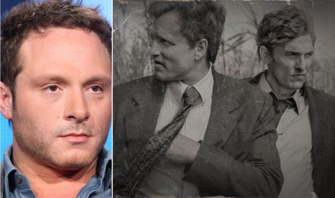 Nic Pizzolatto pensa alla prossima stagione di True Detective Collage tra Nic Pizzolatto e una scena di True Detective