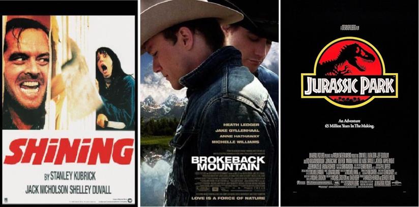 Shining, I segreti di Brokeback Mountain, Jurassic Park e gli altri 22 titoli conservati nella Biblioteca del Congresso USA Collage di Shining, I segreti di Brokeback Mountain e Jurassic Park