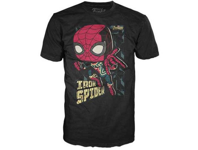 La t-shirt Funko di Iron Spider Iron Spider anche sulla t-shirt Funko