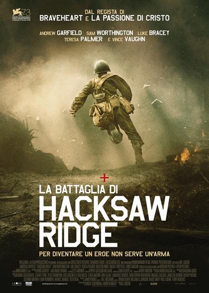 La locandina de La battaglia di Hacksaw Ridge Il poster italiano de La battaglia di Hacksaw Ridge