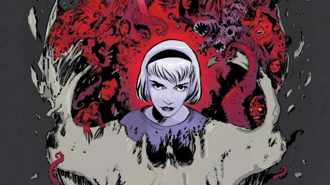 Sabrina Sabrina nel fumetto circondata da mostri