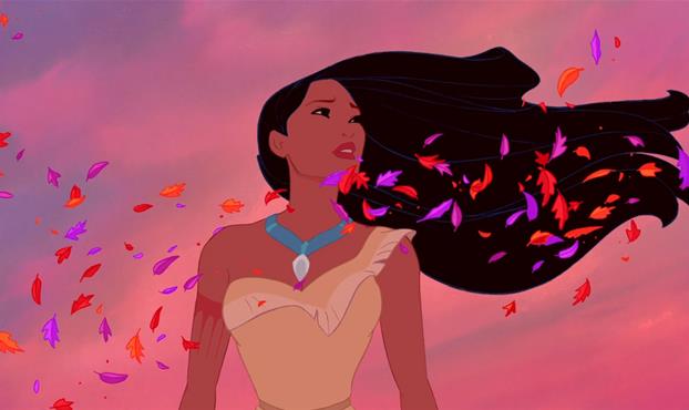 Pocahontas, la principessa indiana Pocahontas travolta da un vento di piume