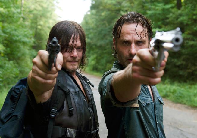 Rick Grimes e Daryl Dixon, protagonisti di The Walking Dead Daryl e Rick in una scena di The Walking Dead 6
