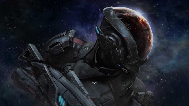 Mass Effect: Andromeda, multiplayer, dialoghi e battaglie spaziali tra le novità L'eroe di Mass Effect: Andromeda in un artwork ufficiale